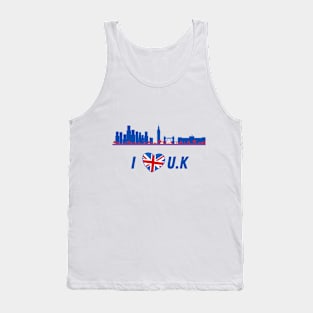 I Love Unıted Kingdom Tank Top